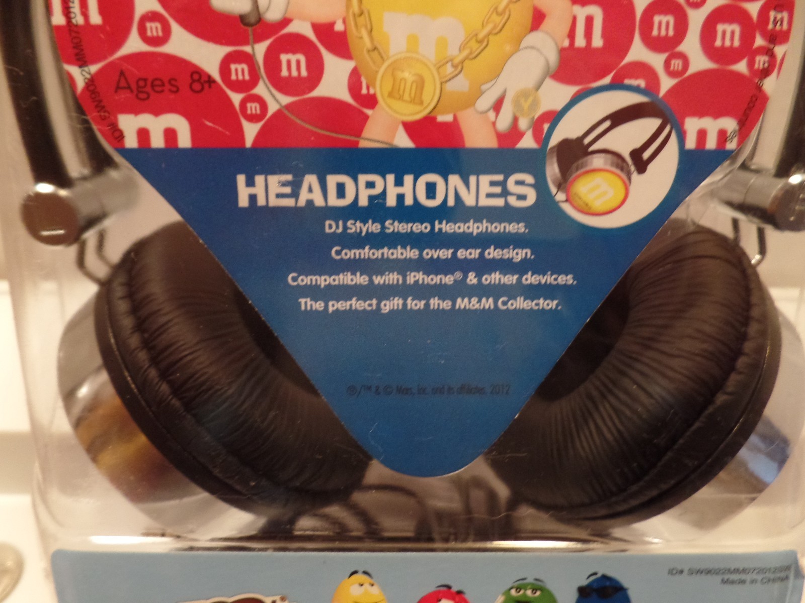 YELLOW M&M’S PROMO BLACK PLUSH NOISE BLOCKING OVER-EAR STEREO HEADPHONES SEALED