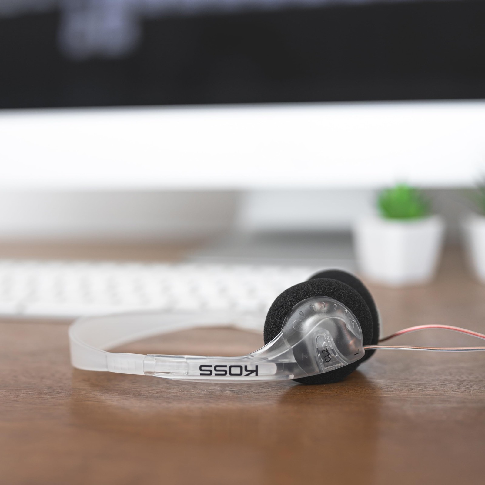 CL/2 Clear Transparent On-Ear Headphone Lightweight 3.5mm Jack 6 Foot Cord