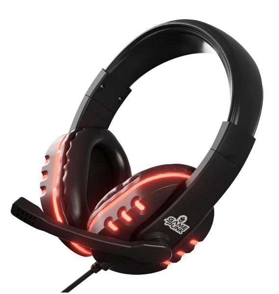 GAMEPUNK NightOwl LED Noise Cancelling Wired Gaming Headset with Mic, 6 ft Cable