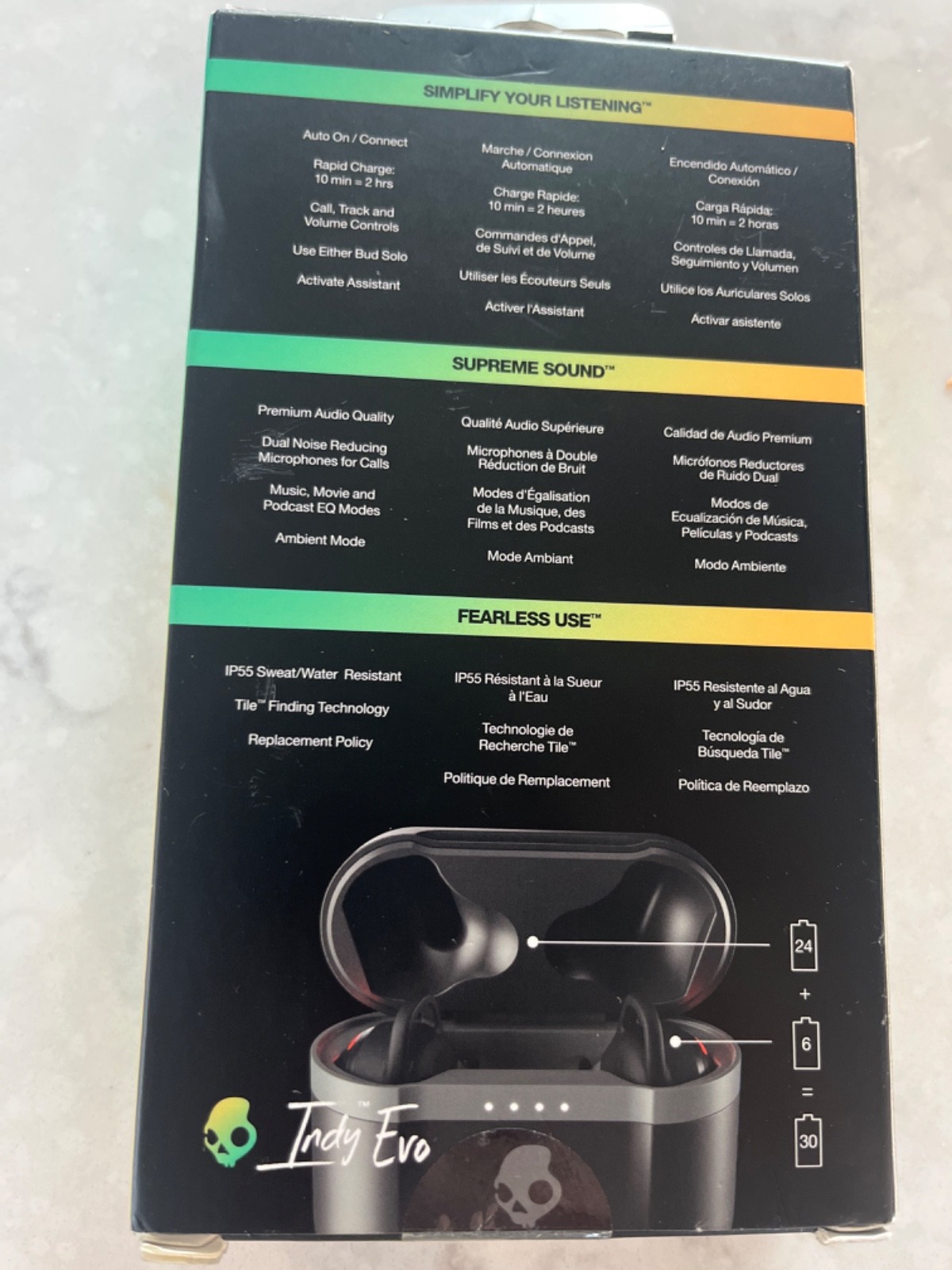 SKULLCANDY INDY EVO TRUE WIRELESS EARBUDS BLUETOOTH SEALED!