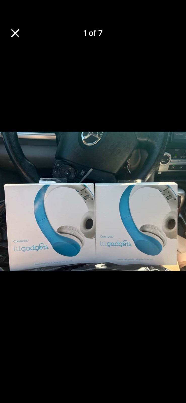 LilGadgets Connect+ Kids Wired On-Ear Headphones Adjustable Headband Blue/White