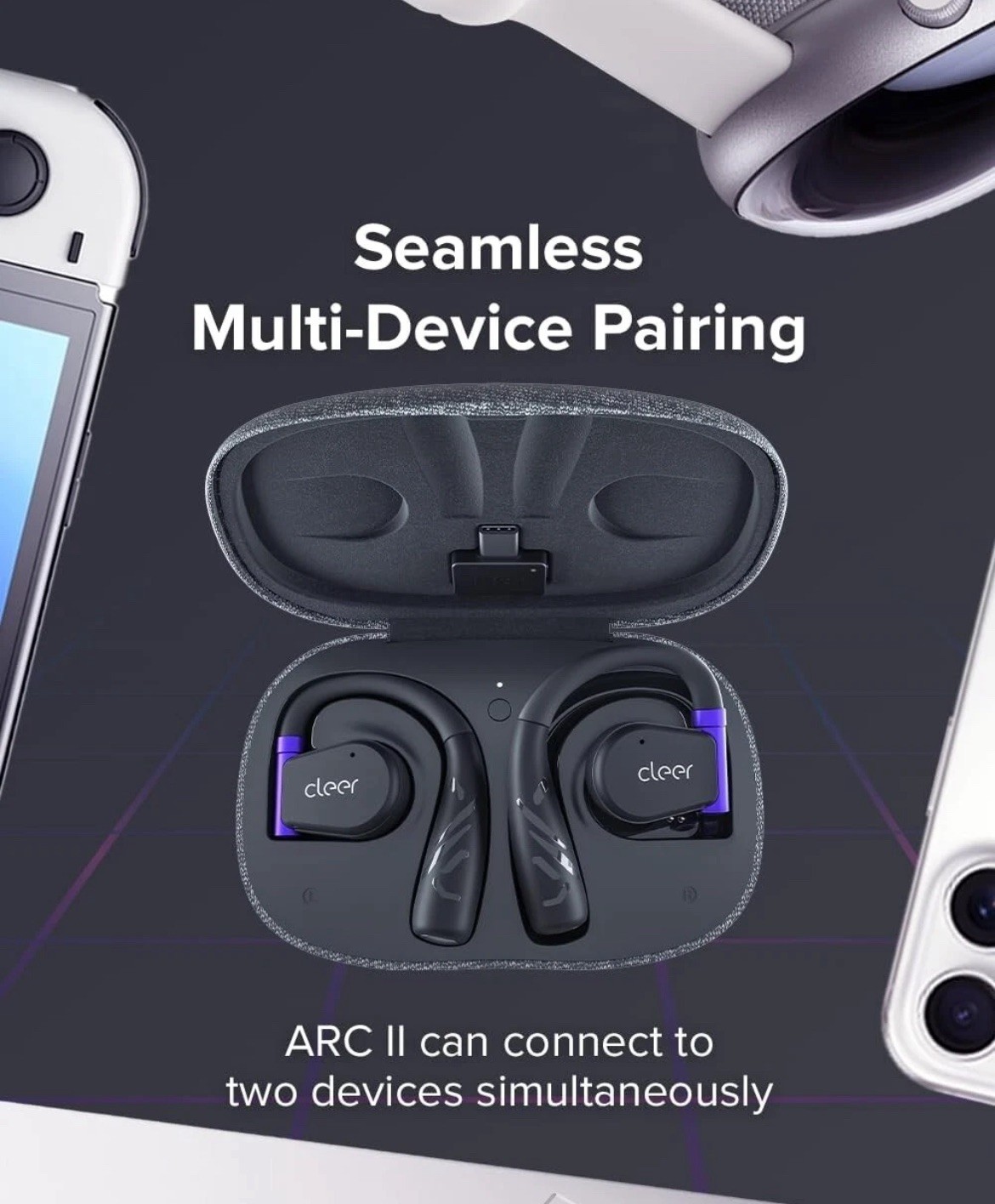 NEW Cleer ARC II Gaming Earbuds – True Wireless Open Ear Headphones, Low Latency