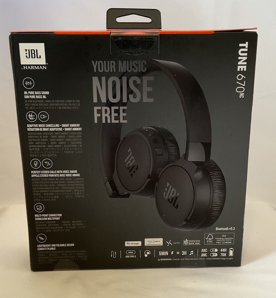 JBL Tune 670NC Over the Ear Bluetooth Headphones Black NEW/UNOPENED