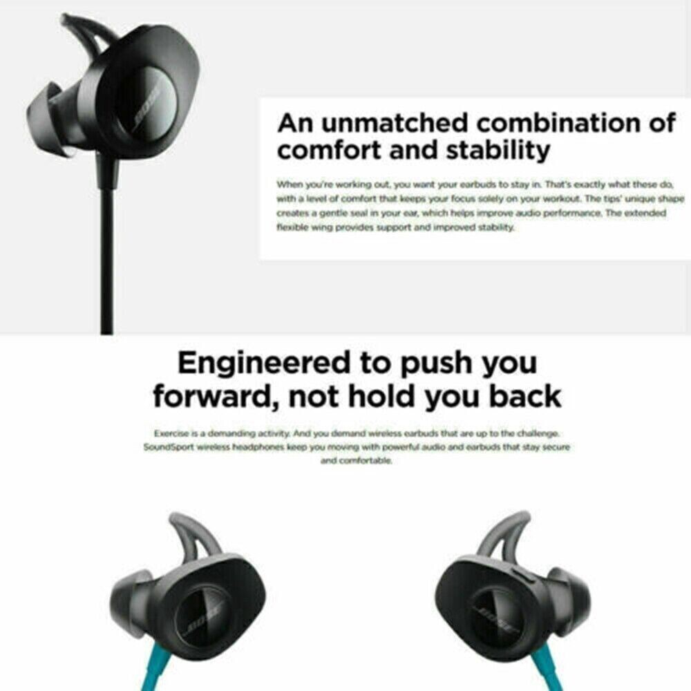Bose SoundSport Wireless Bluetooth In Ear Headphones Earphones – Blue-Gift