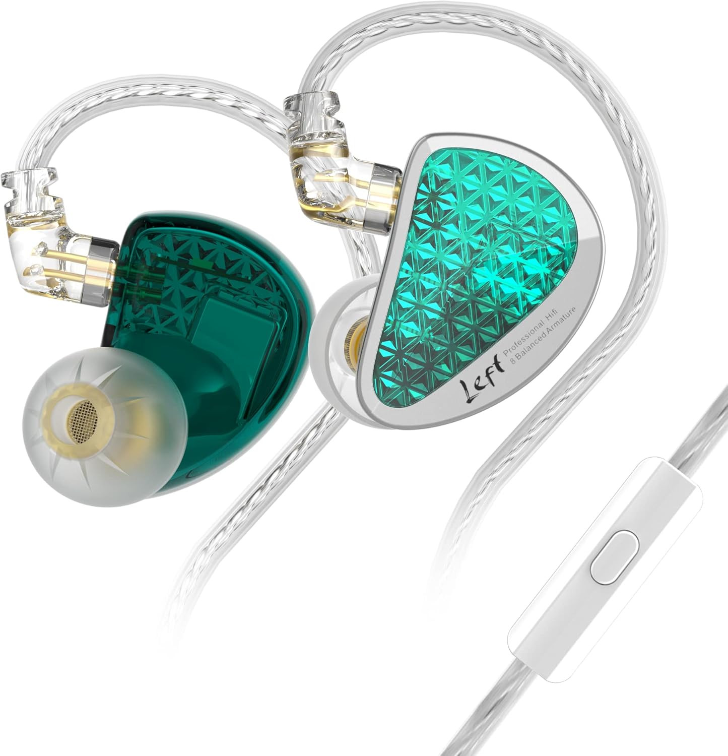 AS16 Pro Wired Earbuds, 16BA Drivers, HiFi Bass, Detachable Cable, Cyan
