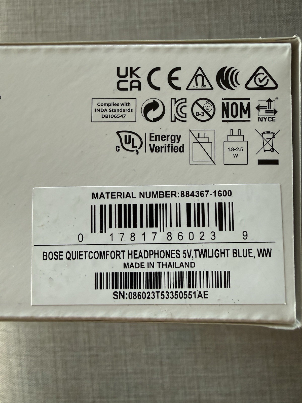 Bose QuietComfort Headphones 884367-1600 Noise Cancelling Twilight Blue New NIB