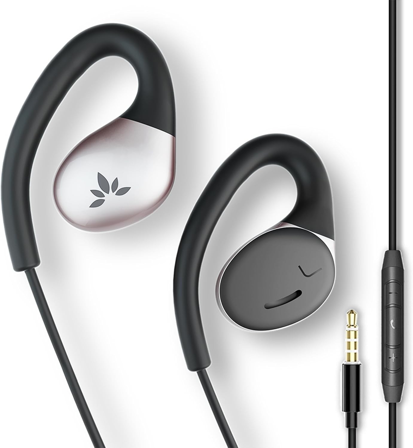 Resolve – 3.5mm AUX Wired Open-Ear Earbuds w/Mic & Over-Ear Hook, for Women, …