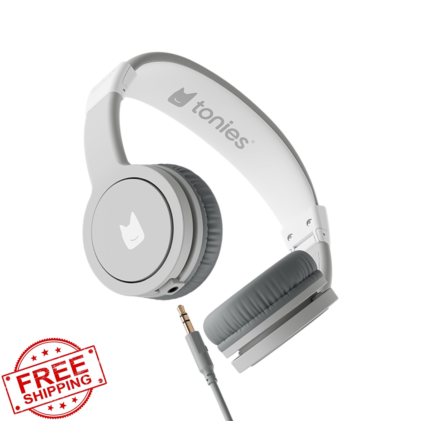 Tonies Moon Gray Wired Headphones for Toniebox 2