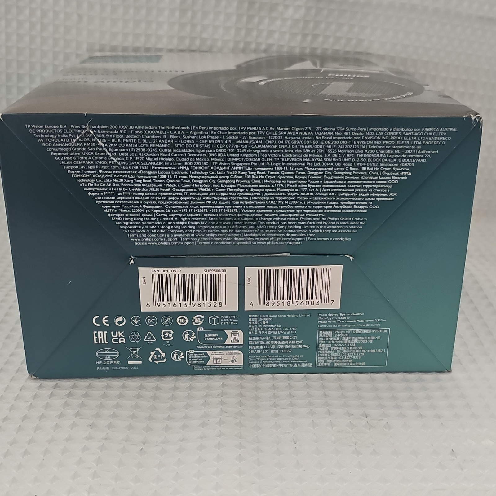 Philips SHP9500 Open-Back Over-Ear HiFi Headphones 50mm 3m Cable Black
