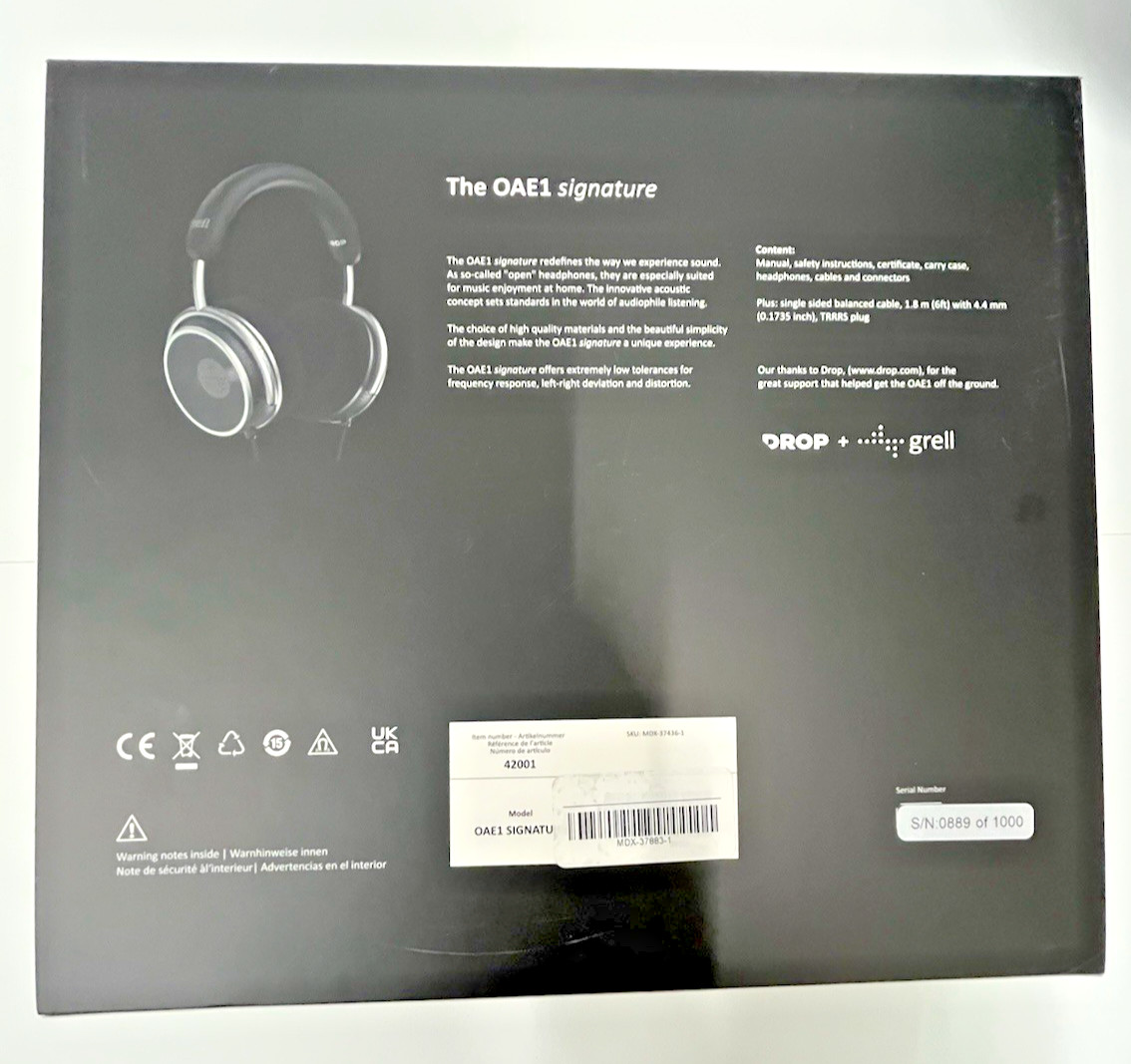 Drop X Grell OAE1 Signature Series Edition Headphones Case 4.4mm Balanced Cable