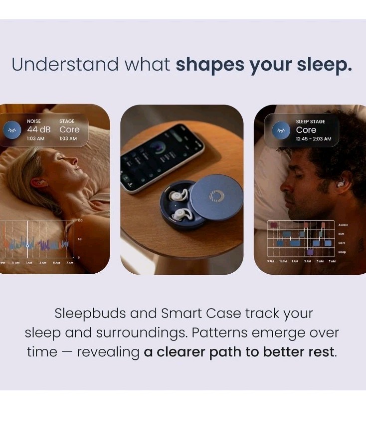 Ozlo – Sleepbuds 2 Noise-Masking Sleep Earbuds, Side Sleeper Comfort, Snore…