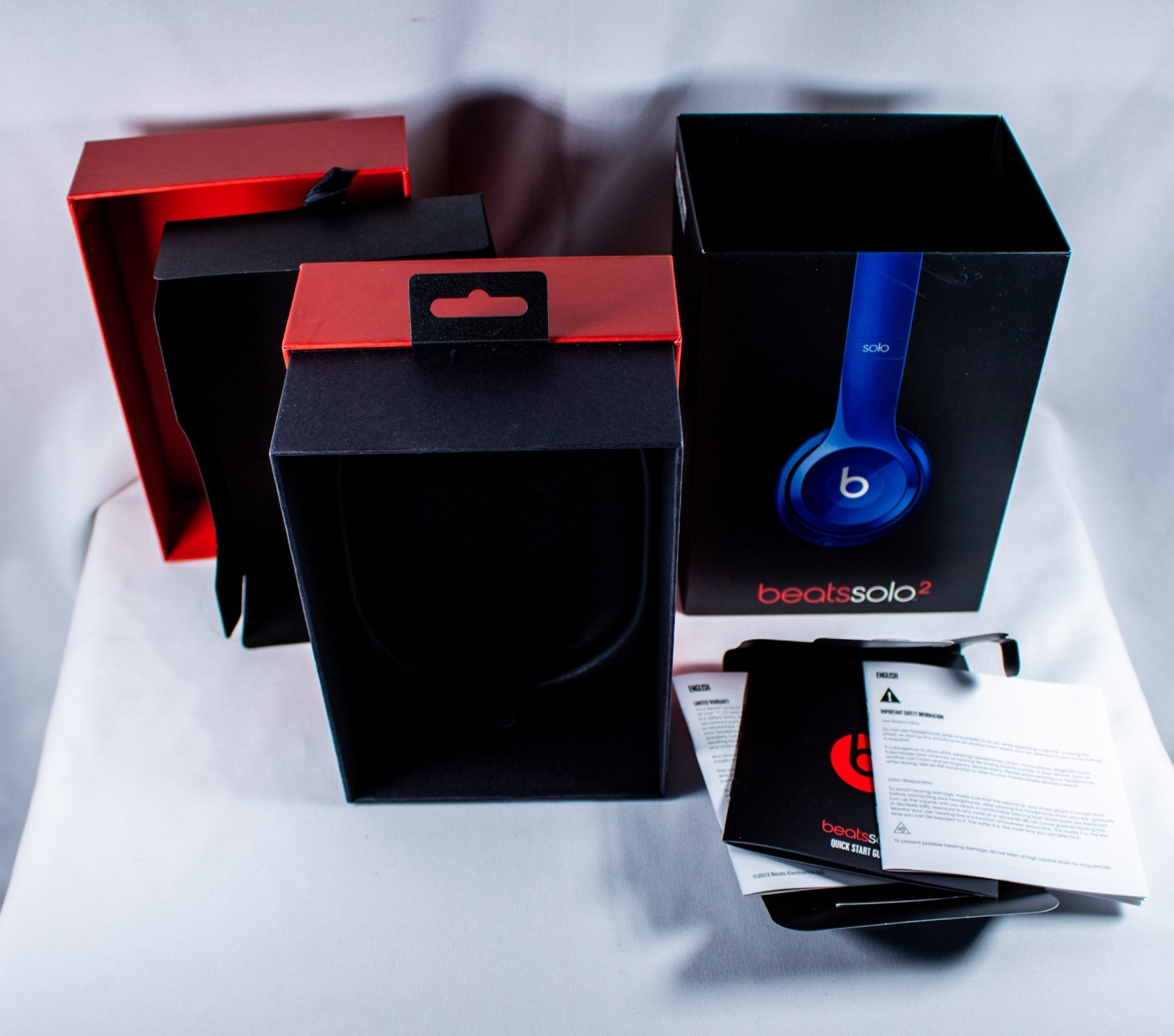 BEATS SOLO2 by Dr. Dre Solo Sapphire Blue Foldable Headphone Empty Box
