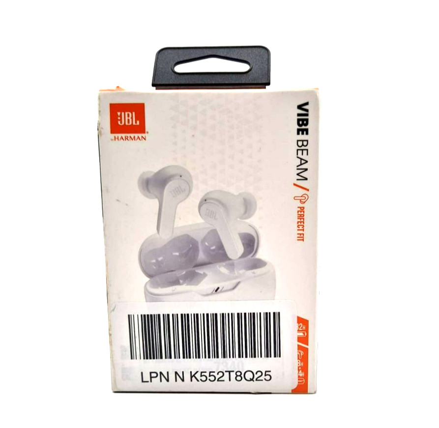 JBL Vibe Beam True Wireless In-Ear Headphones – White (JBLVBEAMWHTAM)