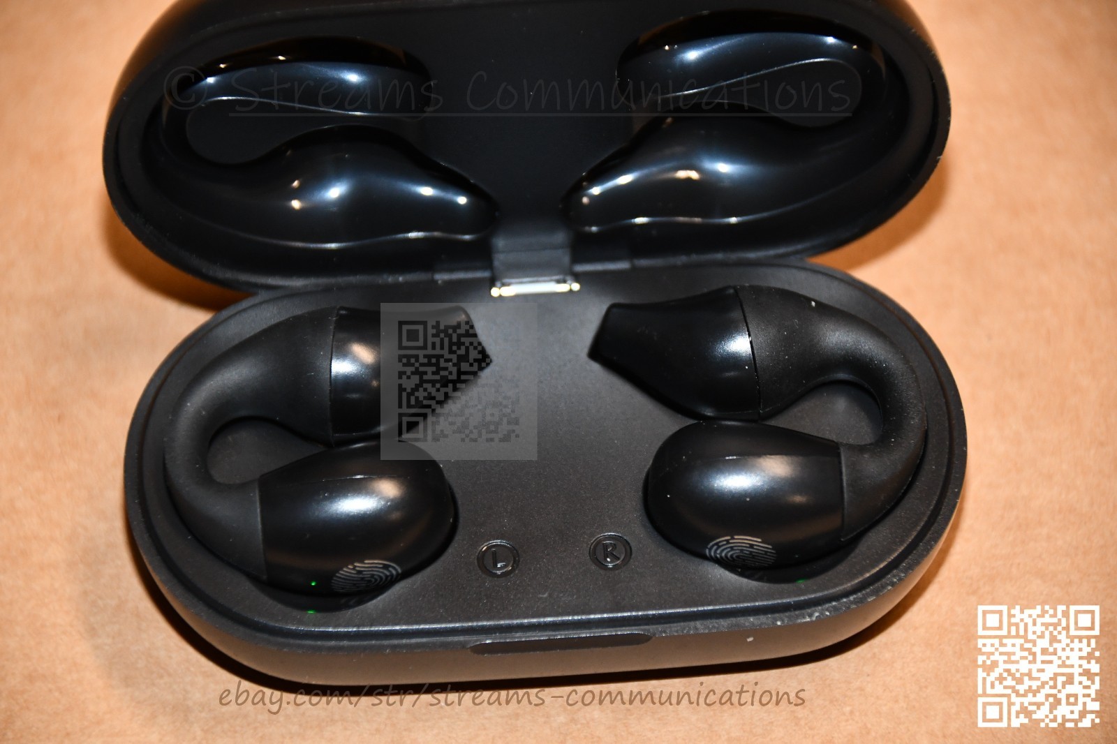 Wireless Earbuds Open Ear Clip On Headphones w/LED Digital Display Charging Case