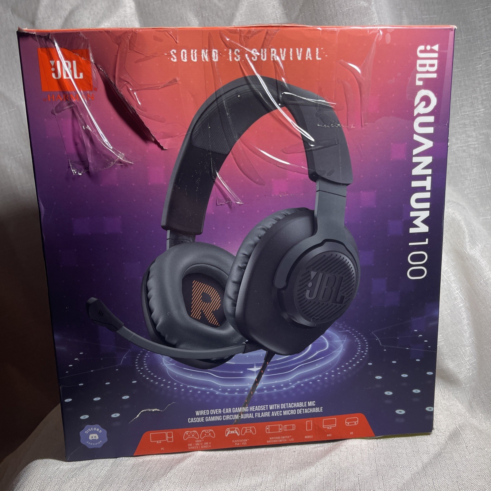 JBL Quantum 100 Wired Over-Ear Gaming Headphones – Black