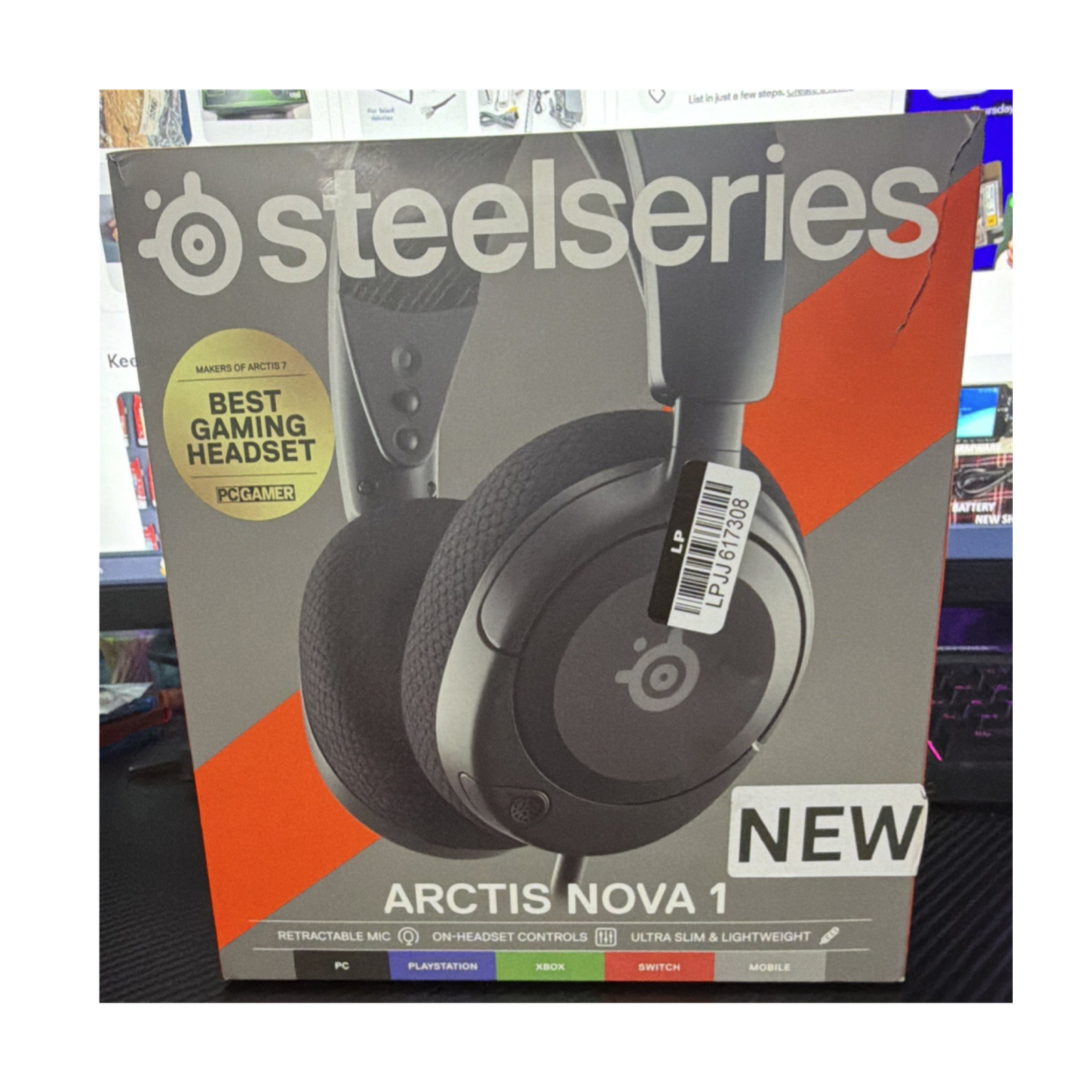 SteelSeries Arctis Nova 1 Black Wired Headset Retractable Mic Multi-Platform