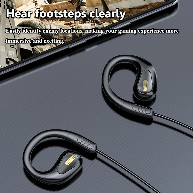 3.5mm TP-C Wired Not in Ear Headphones 9D Surround Sound Music Gaming Headset Ul