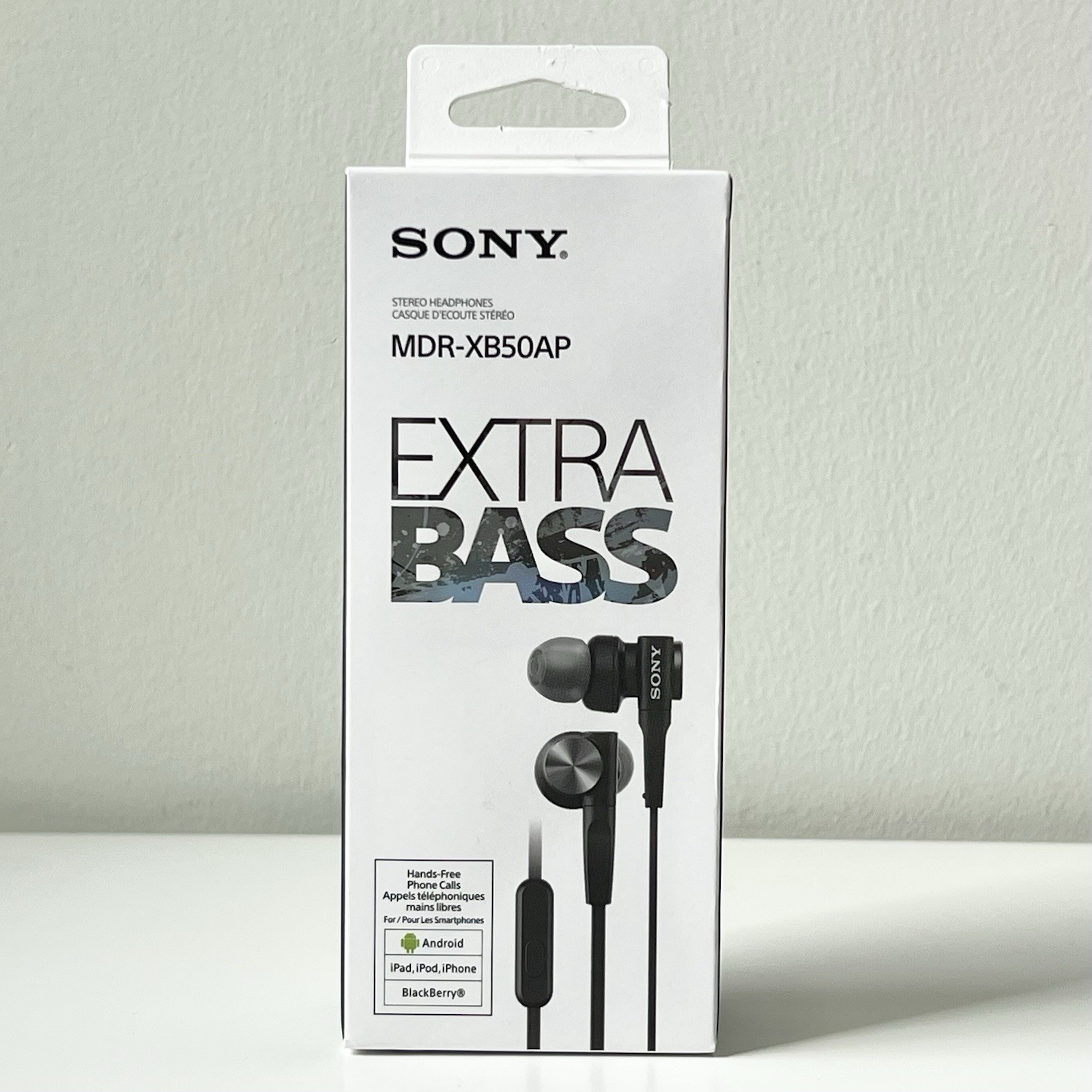 Sony MDR-XB50AP Wired Headphones Black Hands Free Phone Calls Voice Command NEW