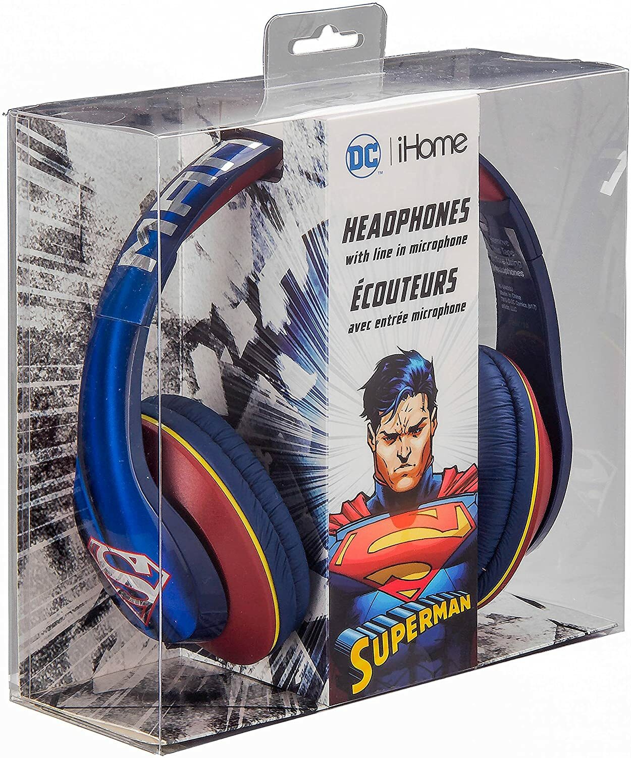 iHome Superman Headphones for Kids Wired Headphones w/ Built in Mic – eKids