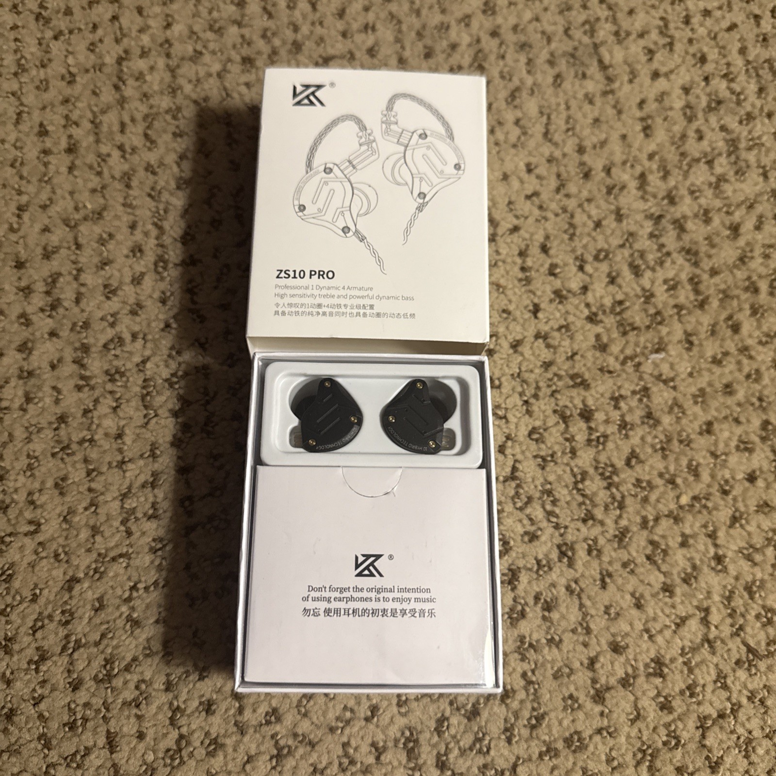 KZ ZS10 Pro 2 Hybrid In-Ear Monitor Earphones HiFi Wired IEM – Open Box