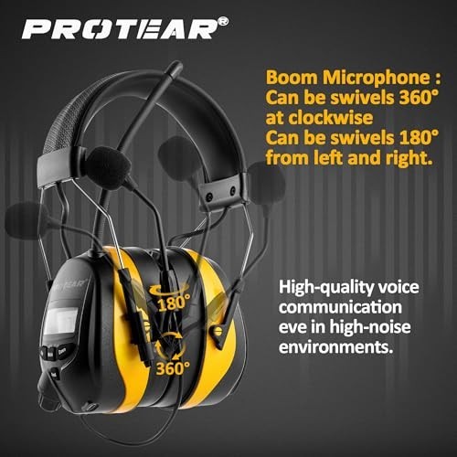 Bluetooth 5.4 Radio Headphones with Gel Ear Pads, Boom Mic, Rechargeable, AM/FM