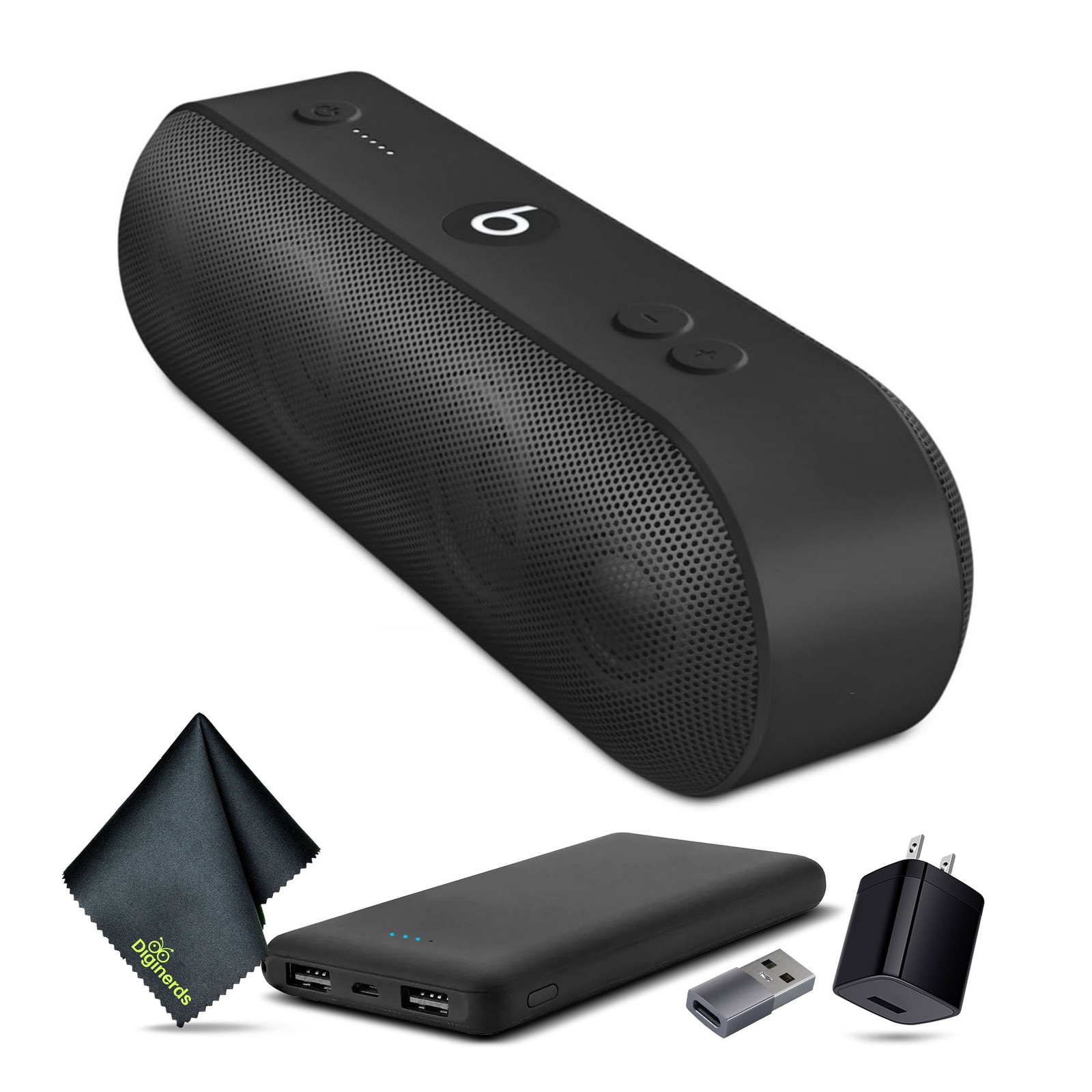 Beats Pill+ Standard Collection Portable Speaker (Black) Bundle And Accessories