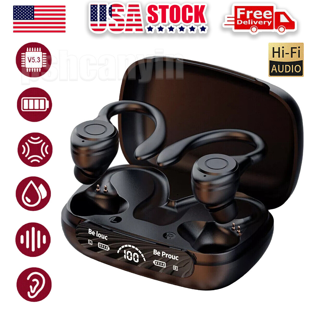 Bluetooth 5.3 Headset Wireless TWS Earphones Earbuds Headphones Ear Hook Stereo