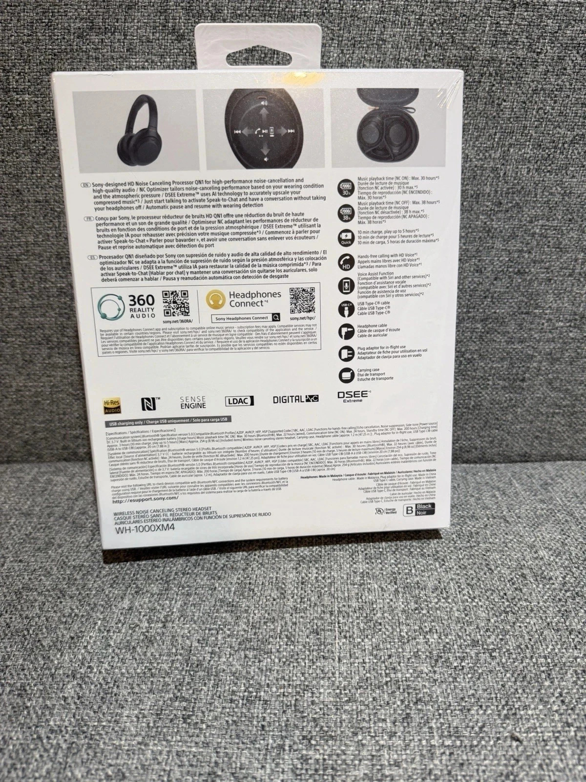 Sony WH-1000XM4 Wireless Bluetooth Noise-Canceling Headphones Black – NEW