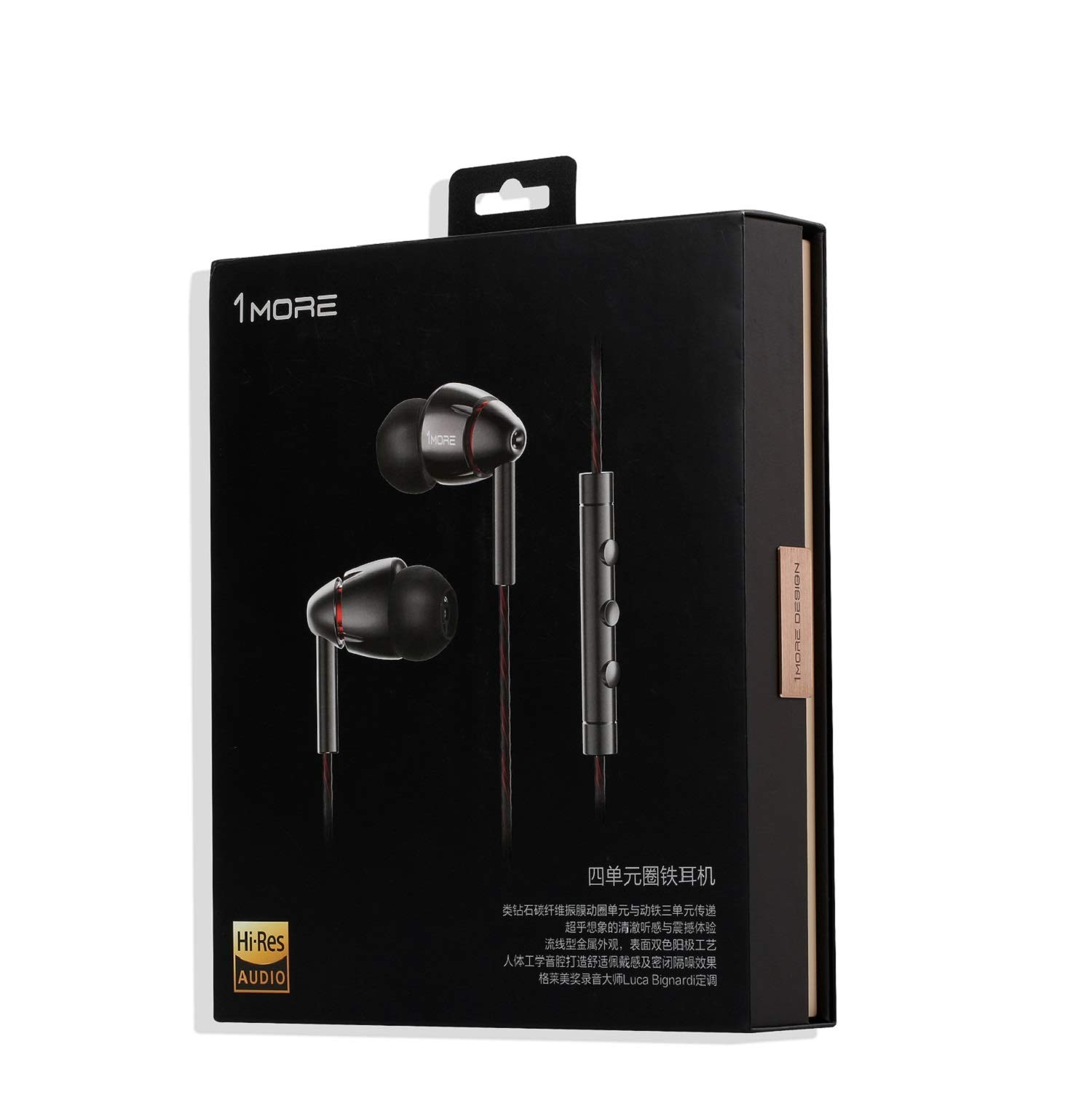 1MORE Quad Driver in-Ear Earphones Hi-Res High Fidelity Driver, Silver