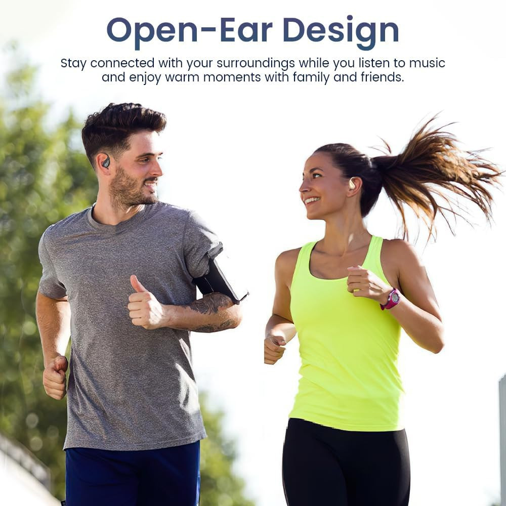 Open Ear Earbuds Wireless Bluetooth Headphones, 60Hrs Playtime, Stereo Sound ove