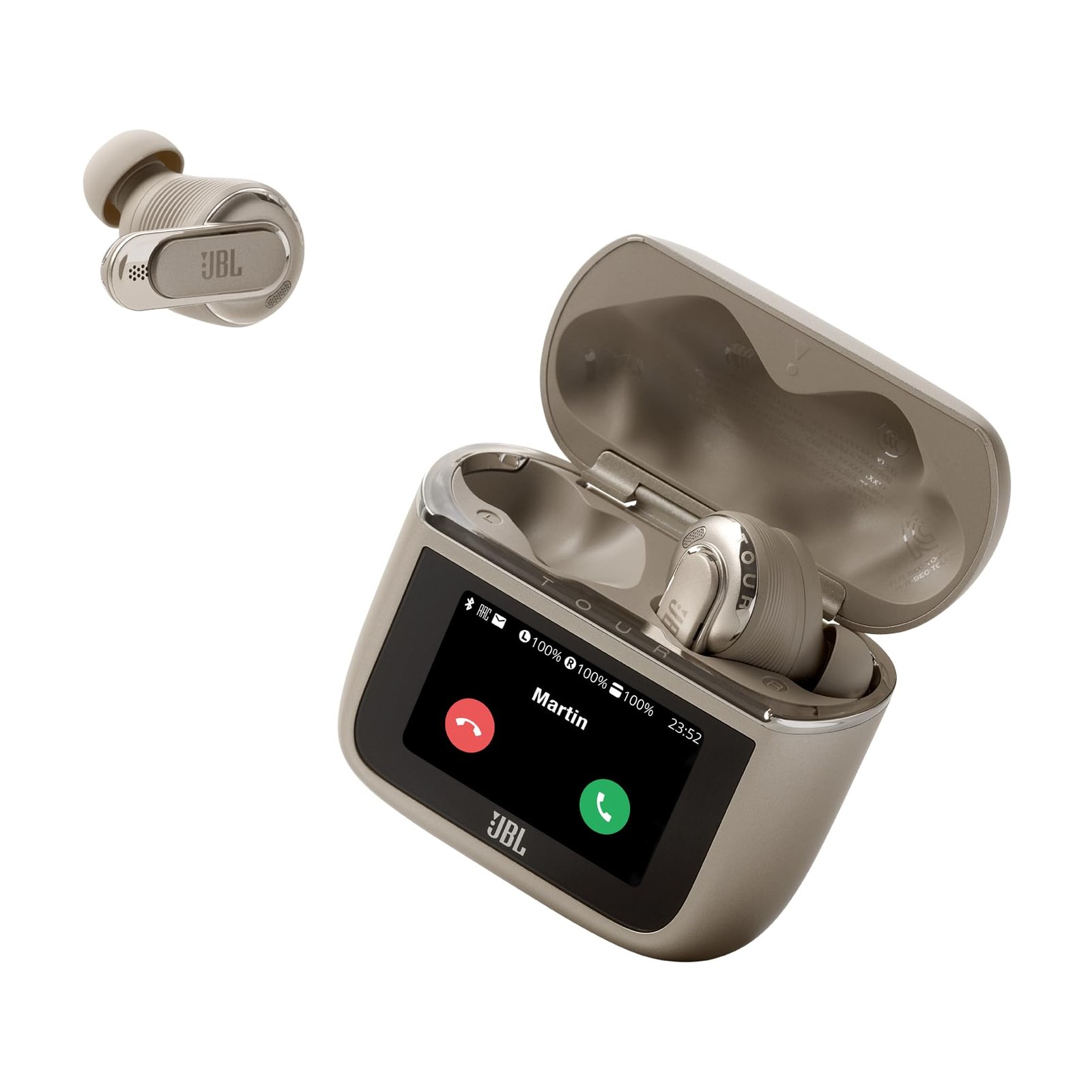 JBL Tour Pro 3 True Wireless Noise Cancelling Earbuds wSmart Charging Case Latte