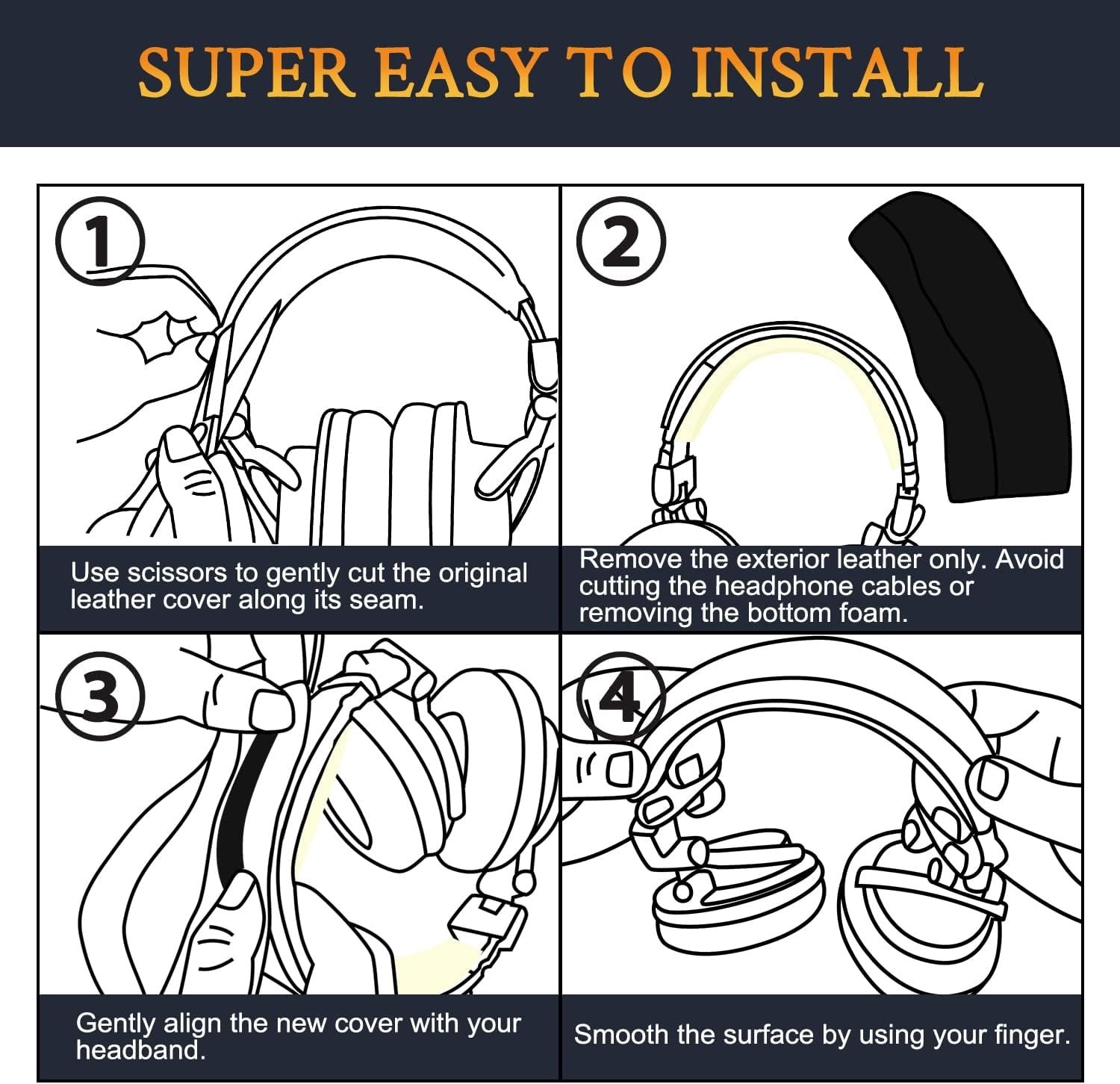 Enhanced Noise Isolation Ear Pads, Headband & Silicone Covers for ATH M50 Models