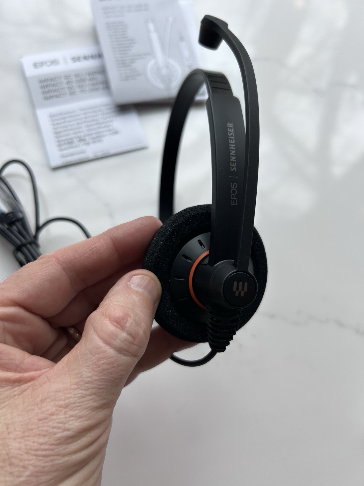 EPOS I Sennheiser IMPACT SC 30 USB ML Mono Headset On Ear Black with Orange