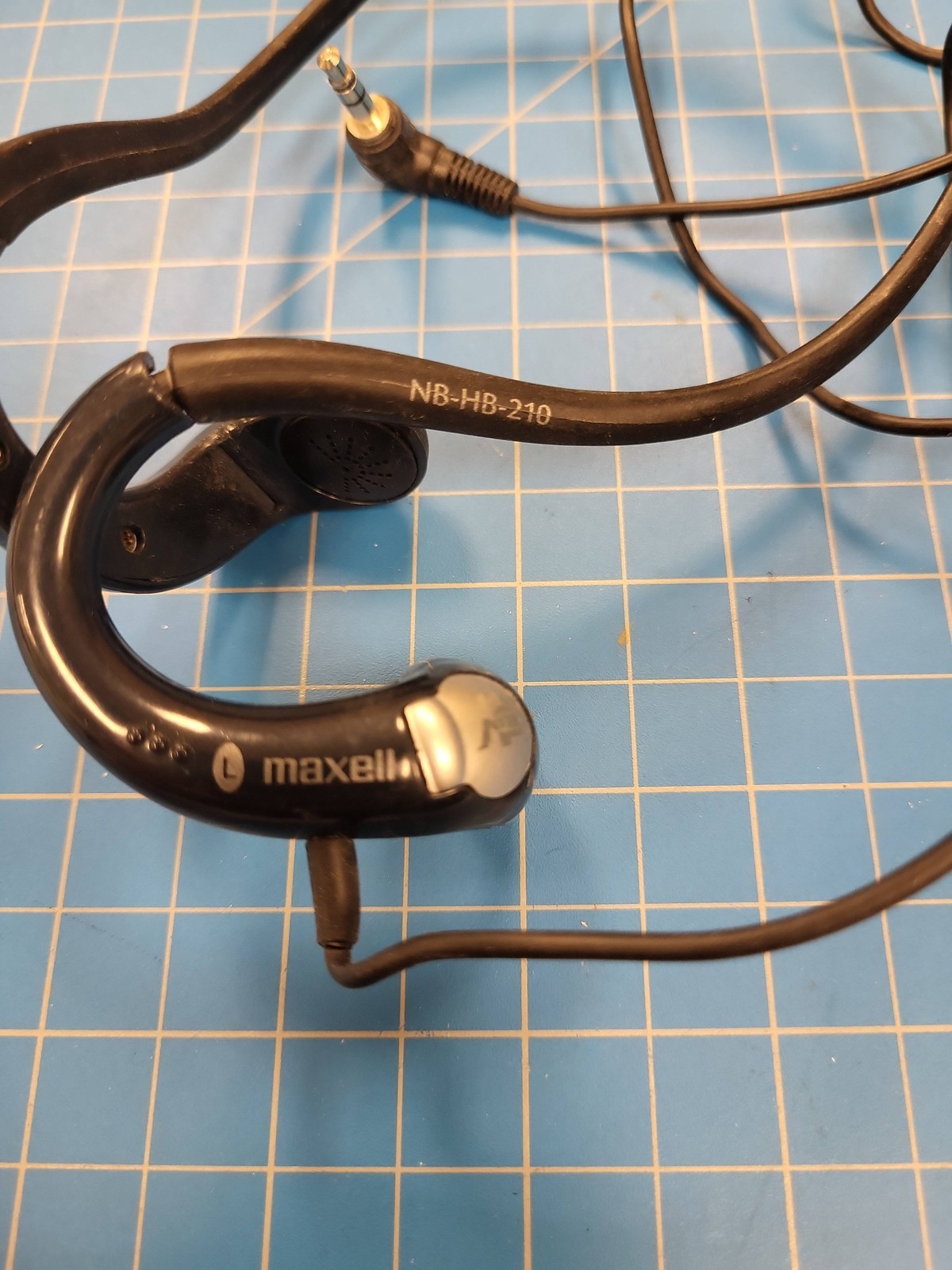 Maxell NB-HB-210 Behind the Neck Headphones Wired Neckband Earbuds Black Silver
