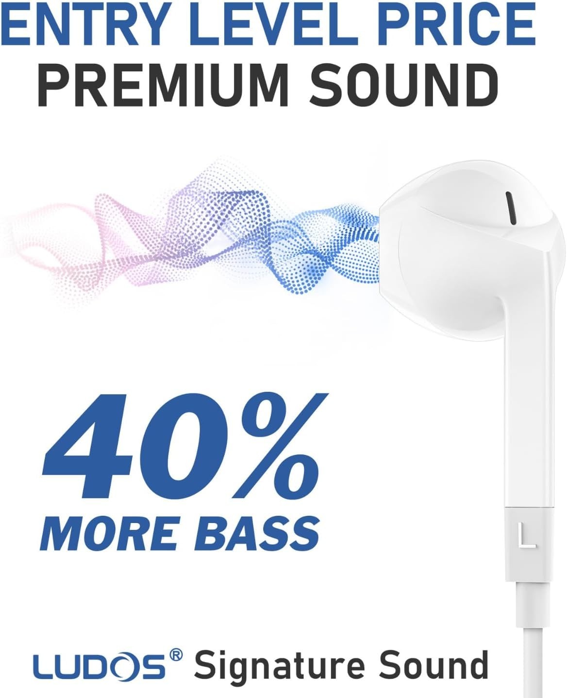 FEROX Wired Earbuds in-Ear Headphones, 5 , Earphones with Microphone, Noise …