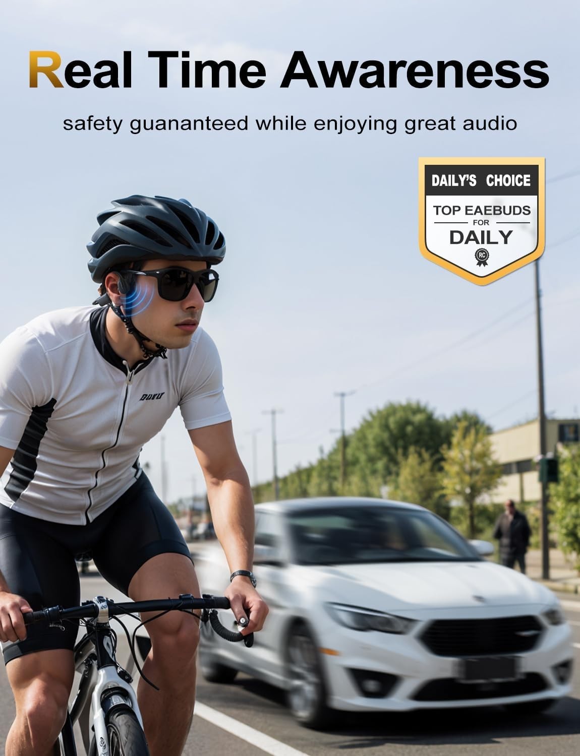 Bone Conduction Headphones: Lightweight Open Ear Design, Waterproof for Activ…