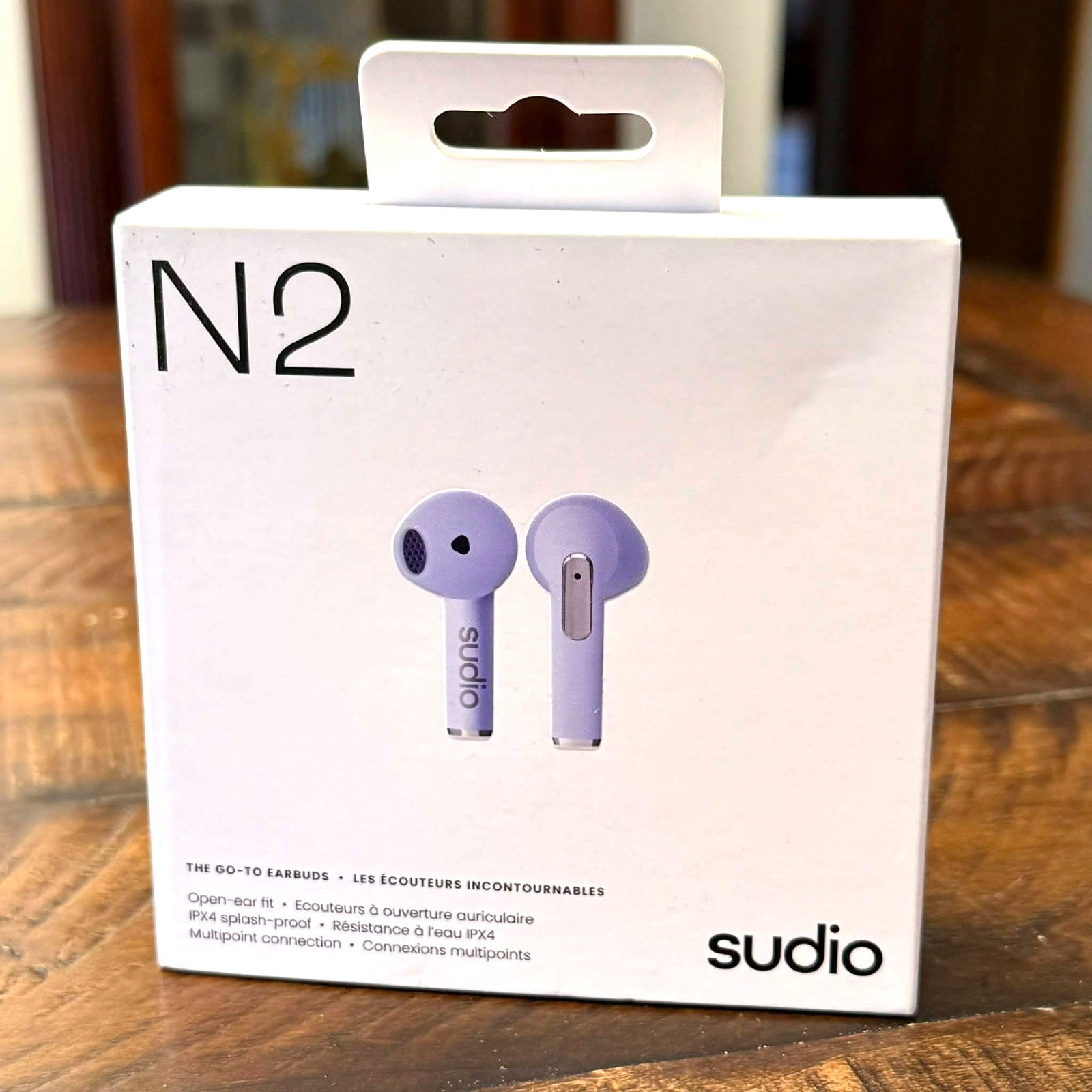 Sudio N2 Earbuds Open Ear Fit Wireless Water Resistant Purple Violet New