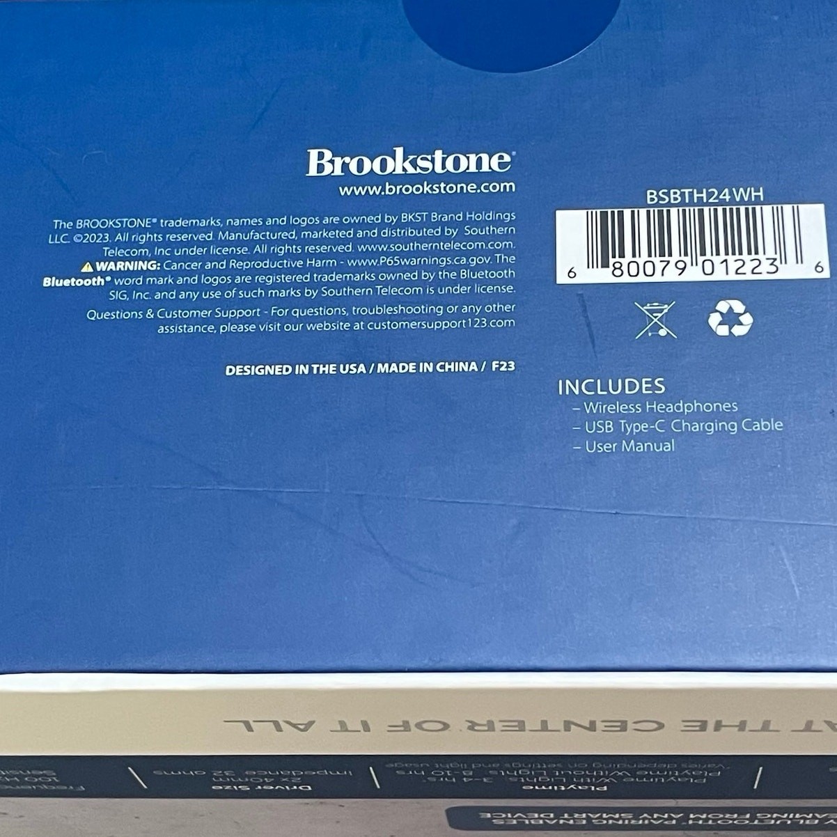 Brookstone Freestyle Glow Wireless LED Headphones Bluetooth Gaming Music Cream