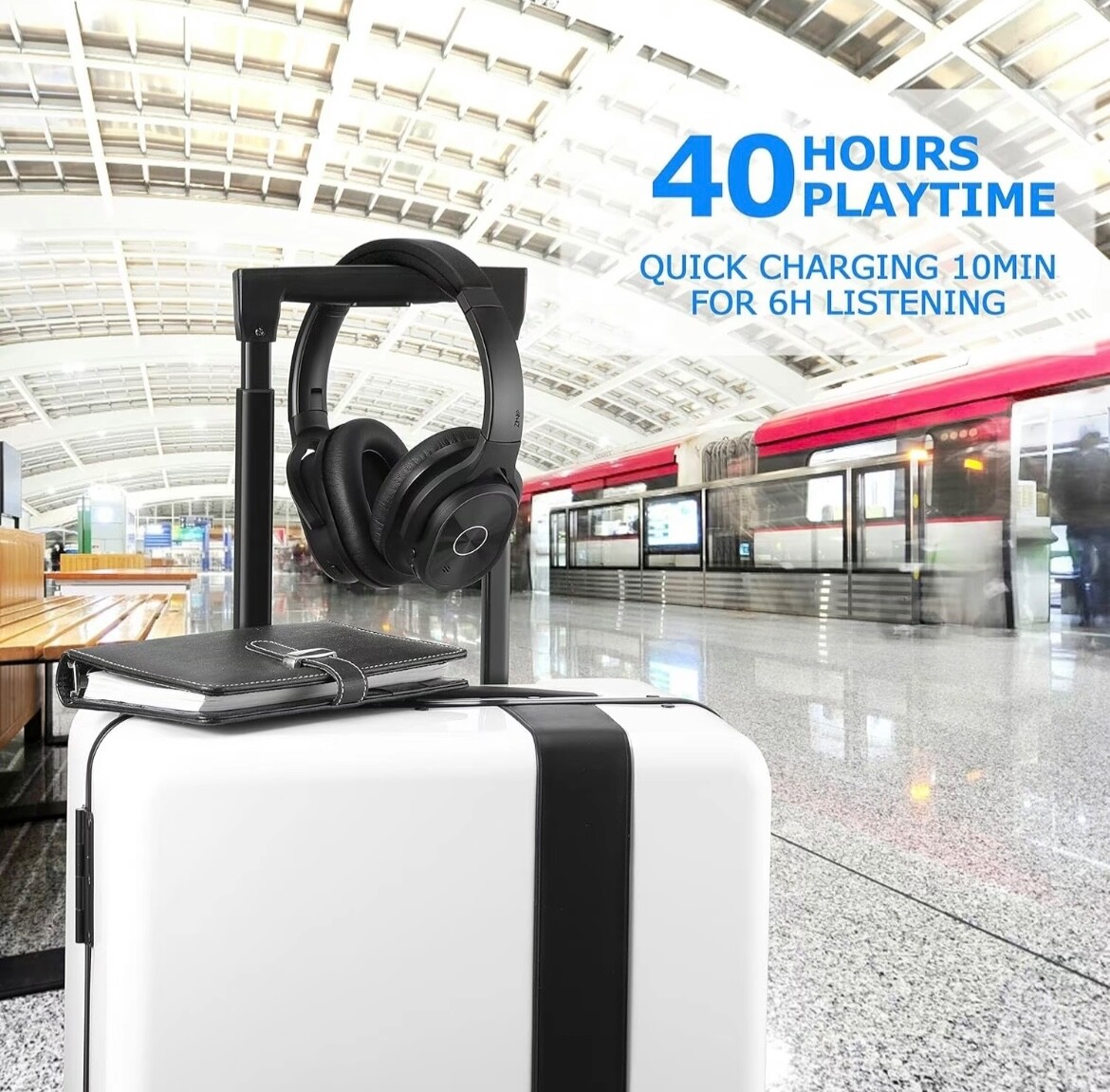 noise cancellation headphones, waterproof, long standby powerful battery life