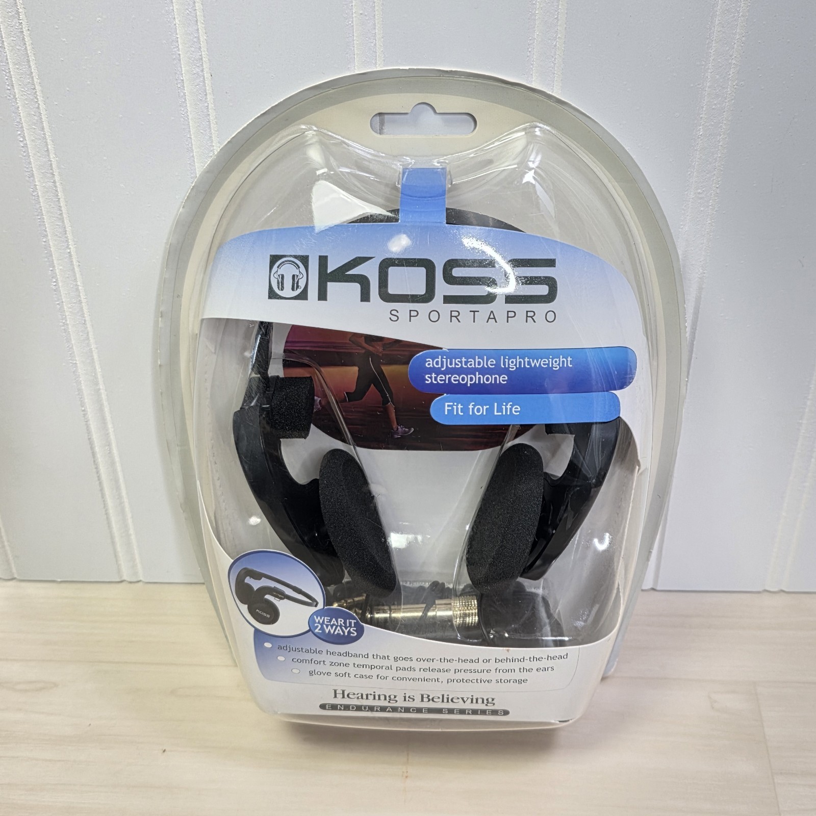 Koss SportaPro On-Ear Stereo Headphones, 3.5mm Plug 6.35mm Adapter Folding New