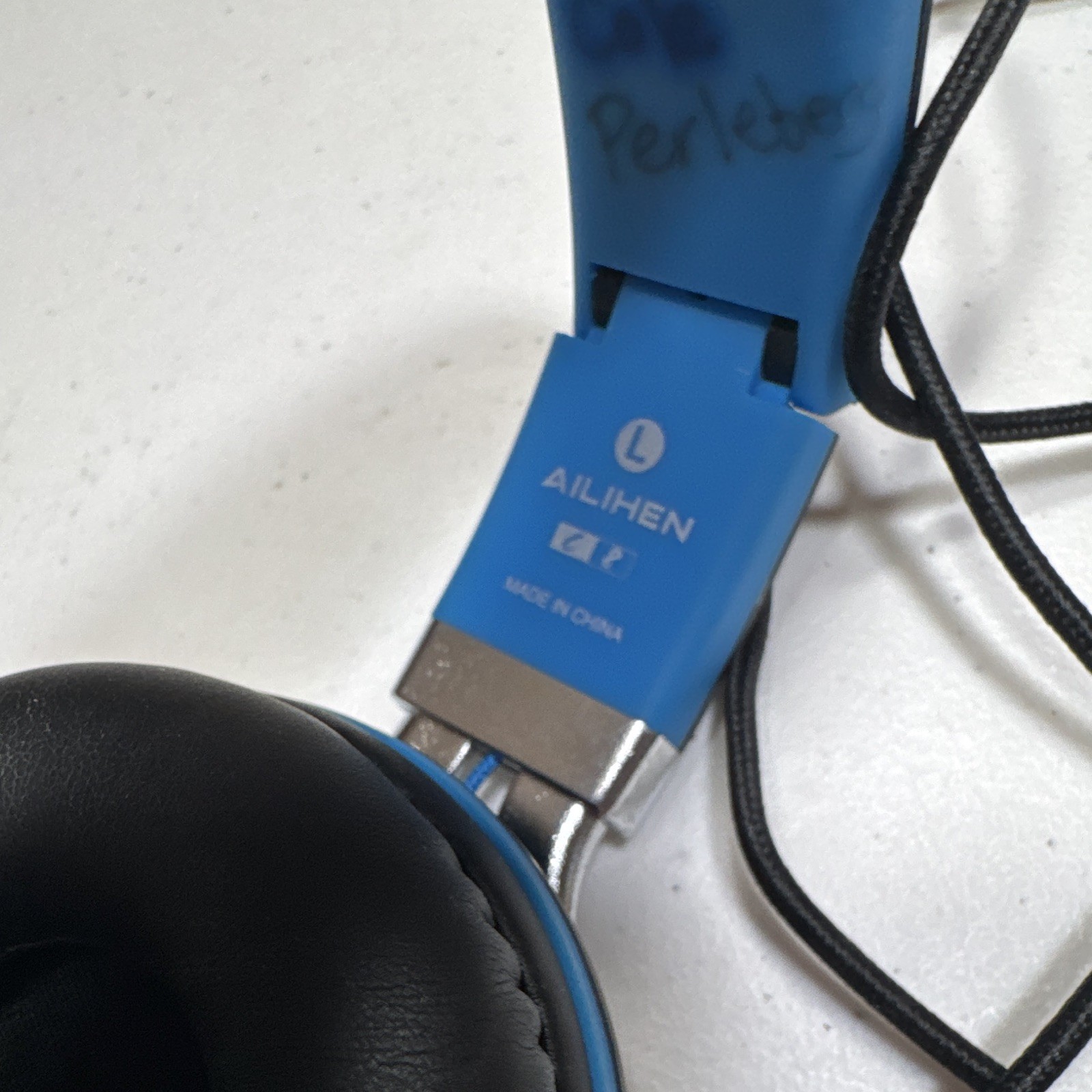 AILIHEN C8 Wired On-Ear Headband Headphones 3.5mm Jack Mic Black/Blue