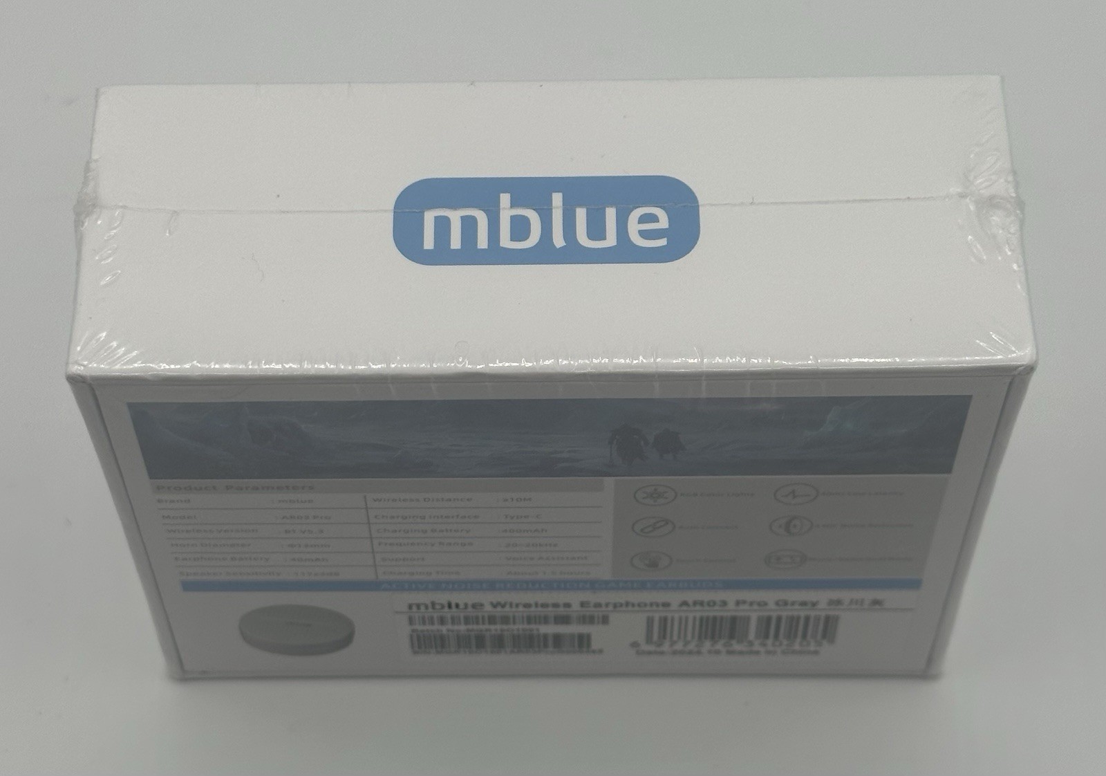 NEW AND SEALED mblue Wireless Earphone AR03 Pro RGB Game Earbuds