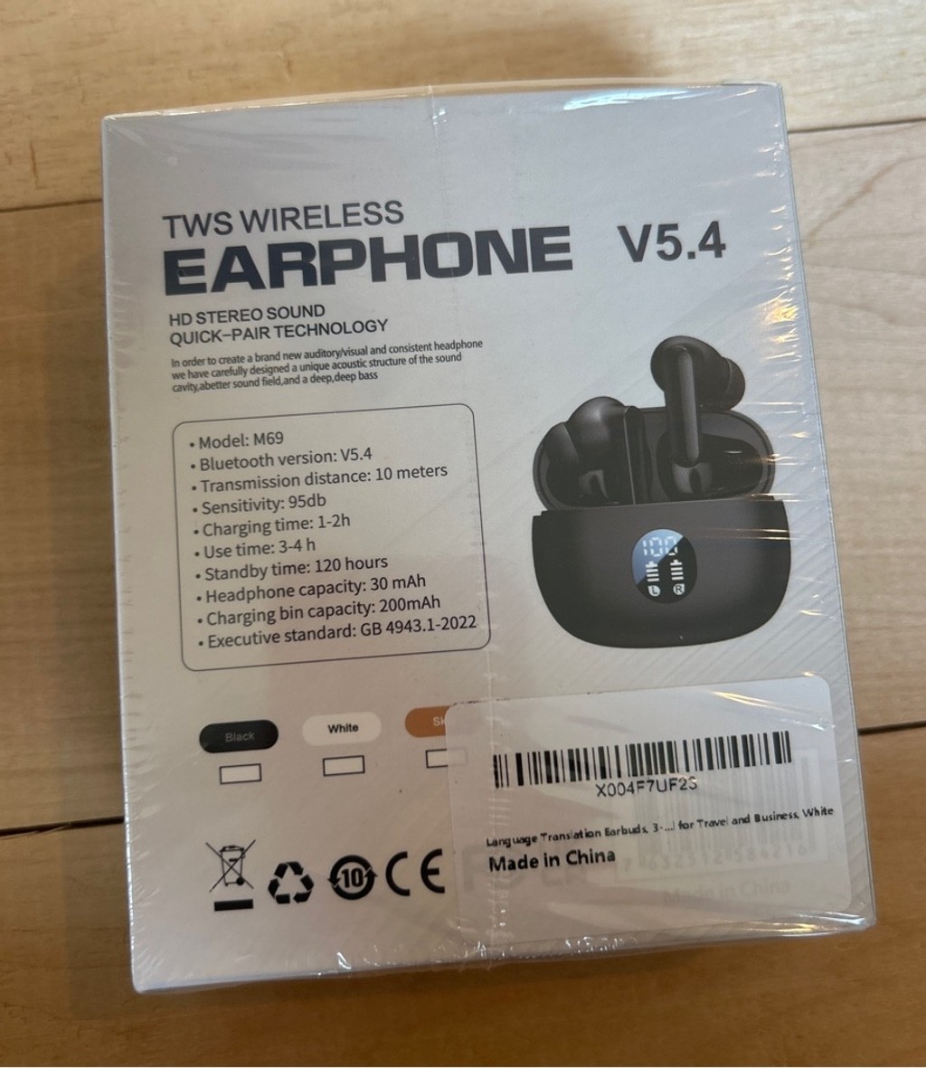 Unisex Unbranded Earbud Headphones One Size Black TWS Wireless Earphone New