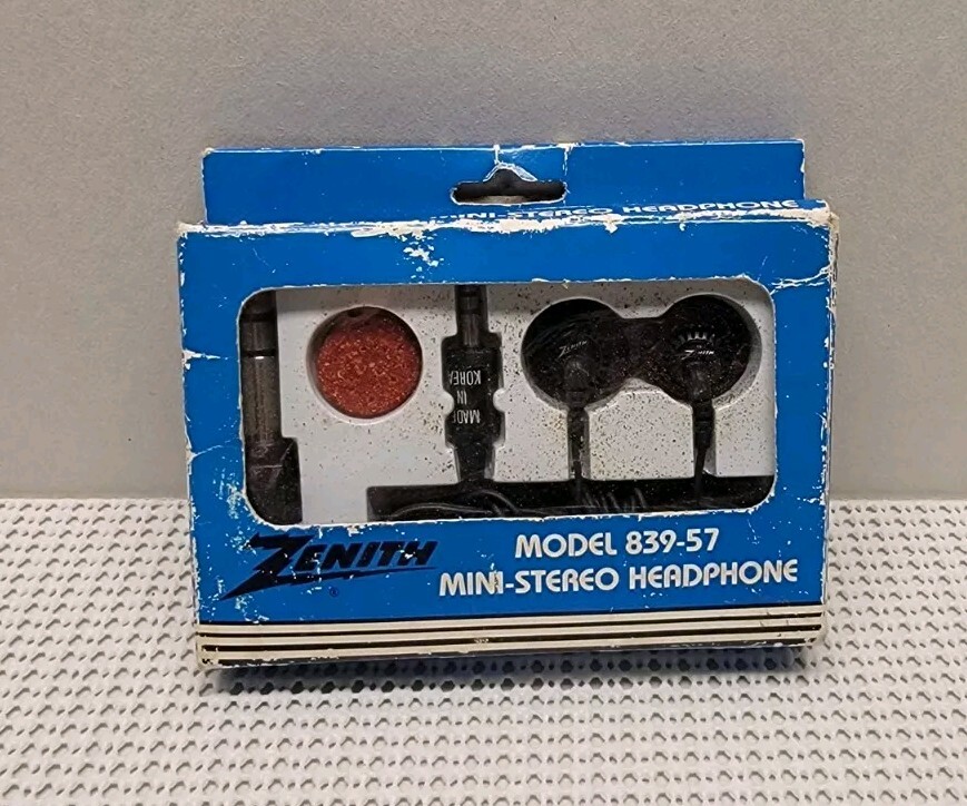 Vintage Zenith Mini-Stereo Headphones Model 839-57