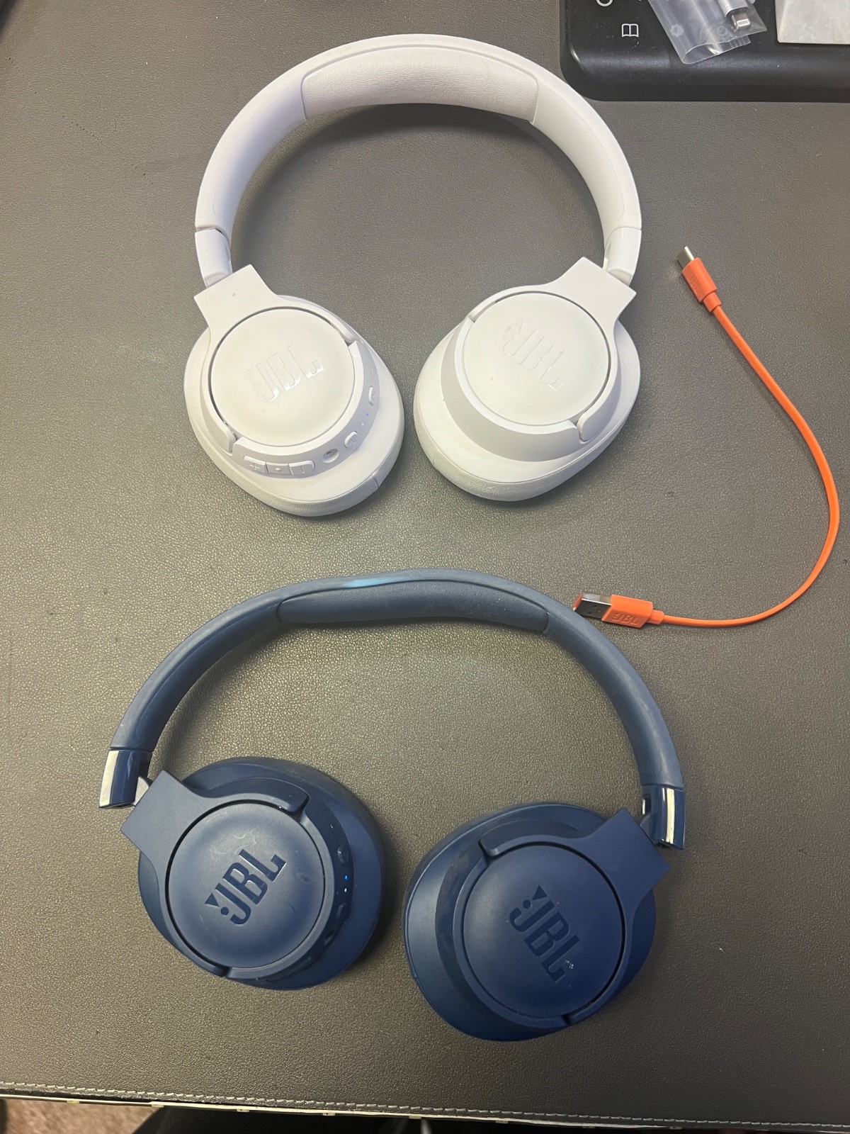 JBL Tune760NC LOT OF 2 -BLUE & WHITE Active NC Bluetooth Headphones