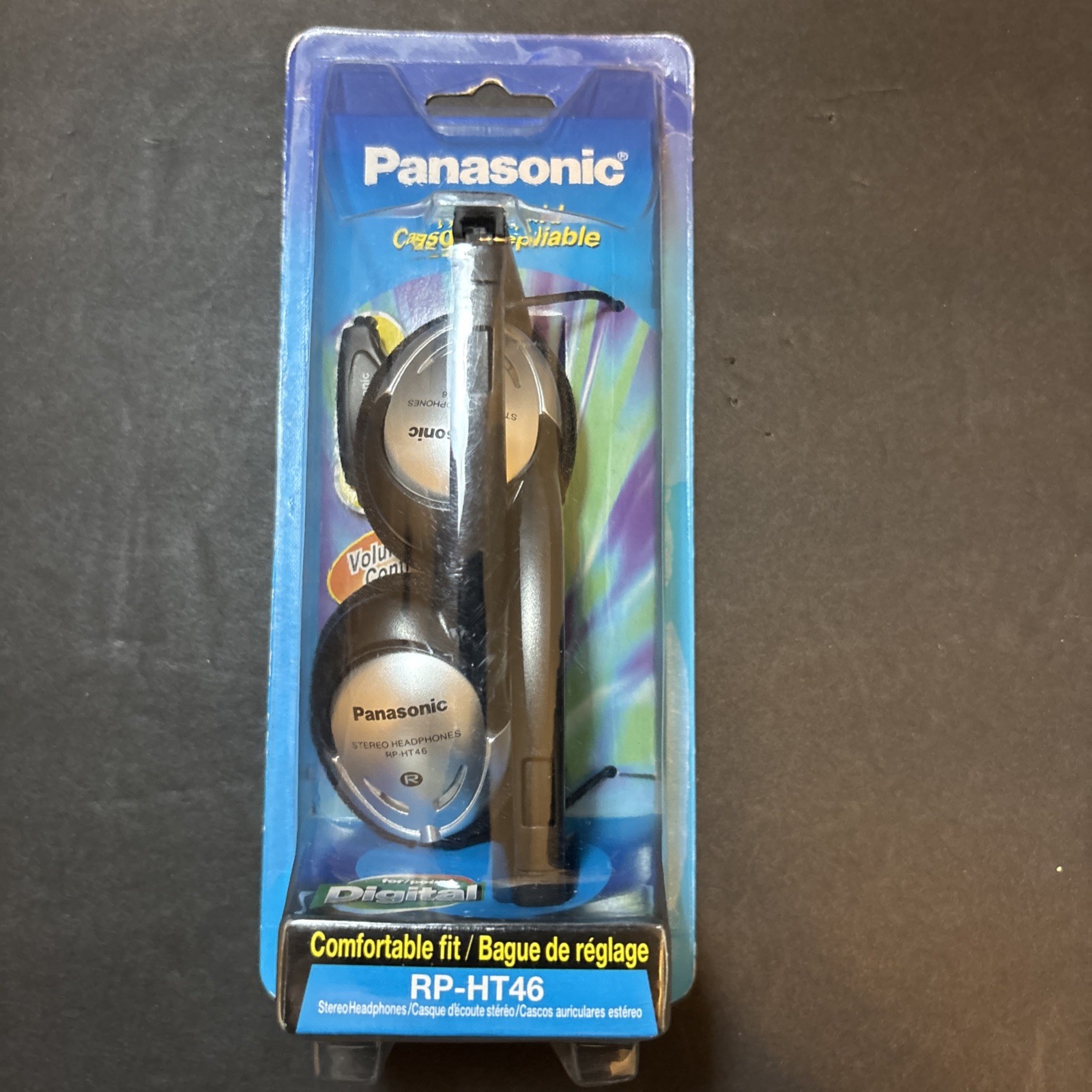 Panasonic RP-HT46 Travel Folding Stereo Headphones XBS Extra Bass System NEW