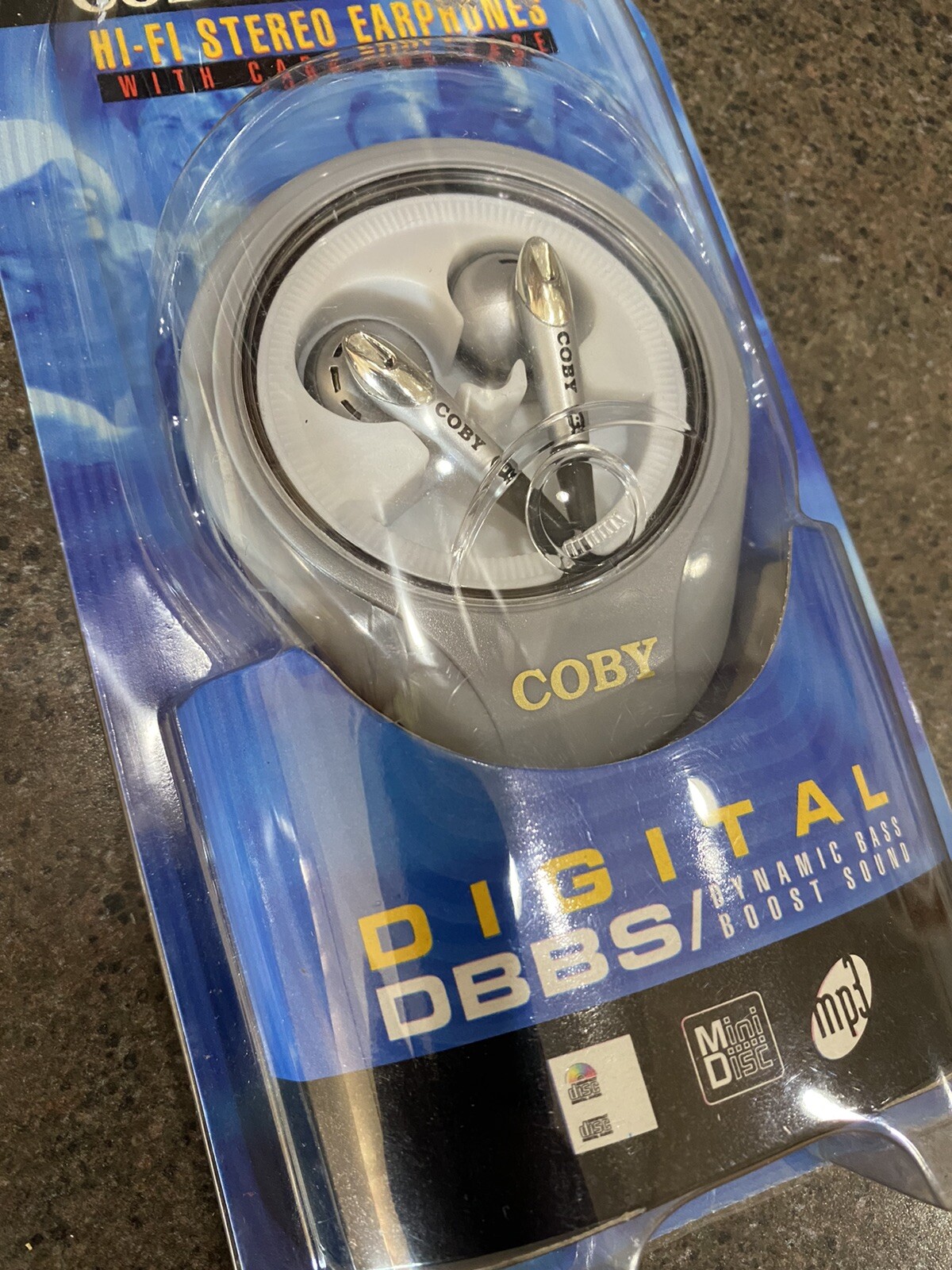 Coby Digital Stereo Earphone Sound Case Lightweight In-Ear Black Silver CVE20
