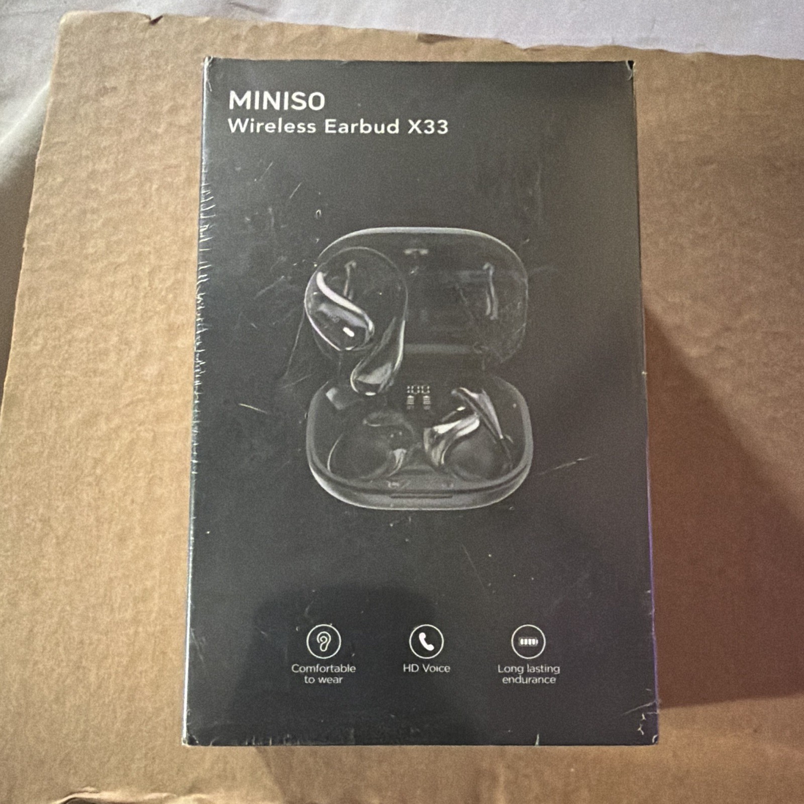 MINISO X33 Bluetooth In-Ear Wireless Earbuds Black w/ HD Voice, Long-Lasting