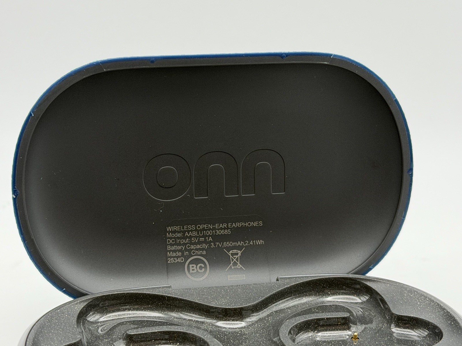 ONN Wireless Open-Ear Earphones Bluetooth Headset ENC Microphones Blue