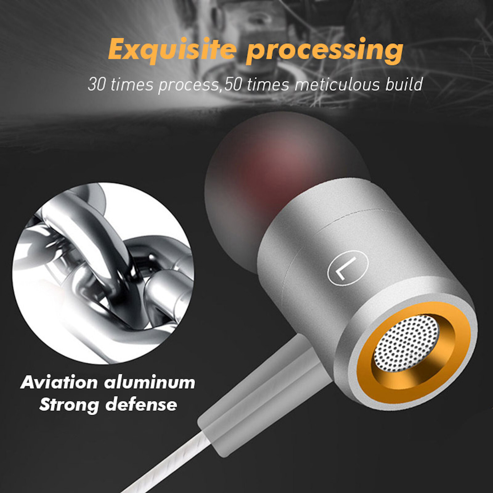 Mega Bass Pro HQ Headphones In-Ear Earphone S4HS Headphone For Samsung LG Silver